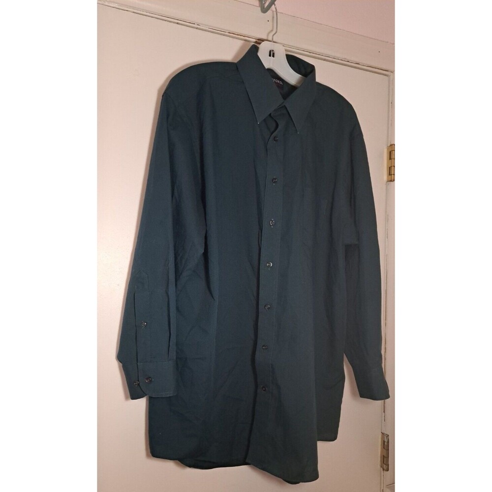Stafford Performance Super Classic Fit Long Sleeve Size 17 Dark Green Shirt